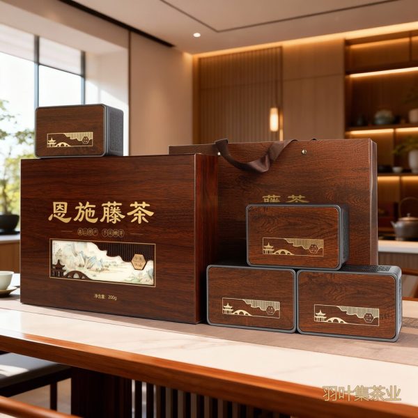 羽叶集恩施藤茶硒茶头采芽尖米芽礼盒莓茶养生茶藤禅200克