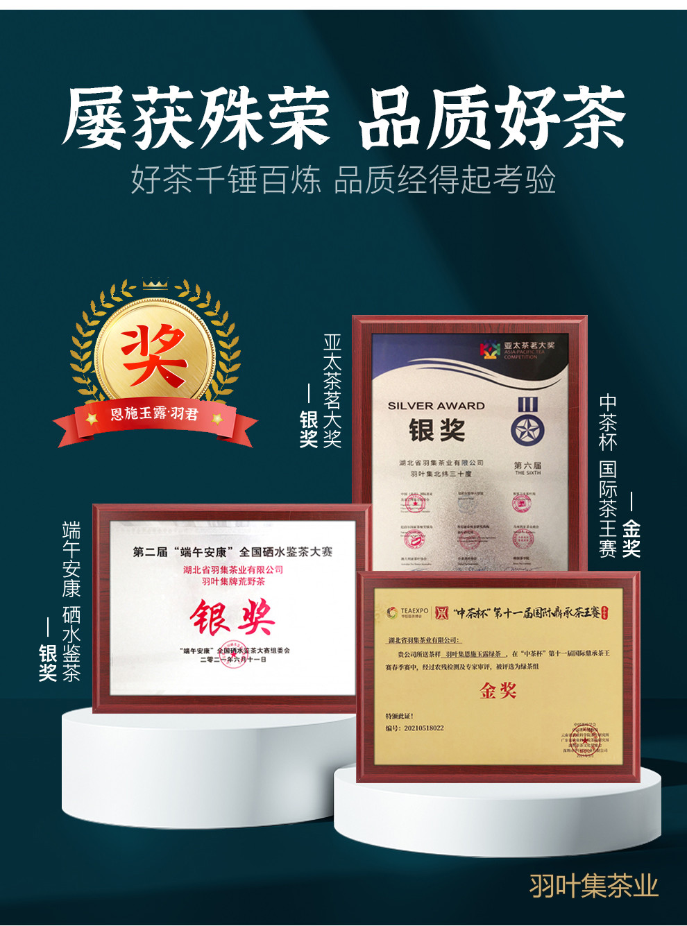 羽叶集恩施玉露明前春茶羽叶集蒸青绿茶叶礼盒恩施硒茶中秋节国庆节送长辈200g