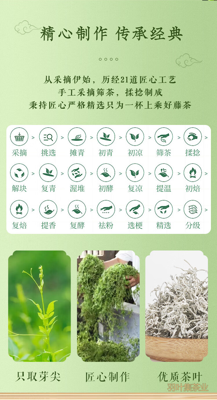 羽叶集恩施藤茶硒茶龙须芽尖养生茶口粮茶自己喝Y300克