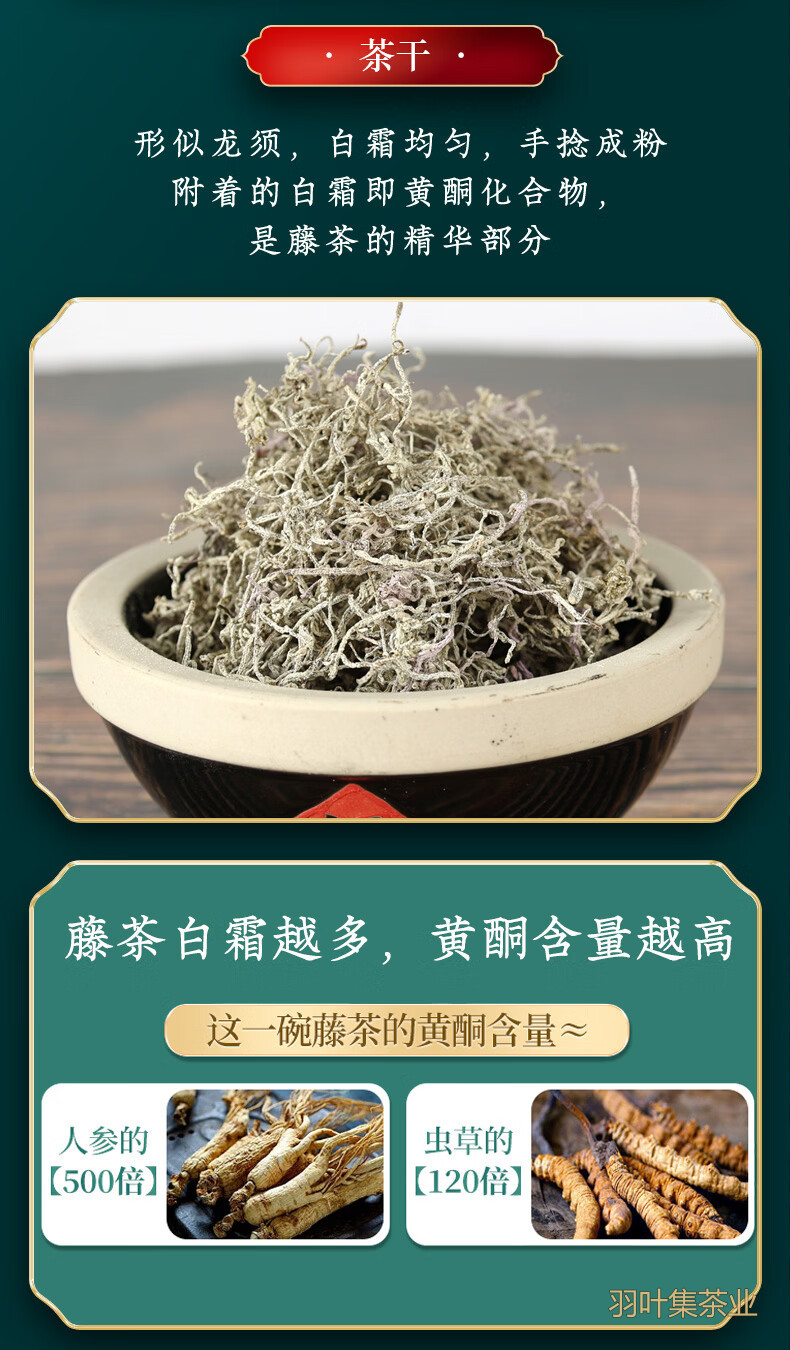 羽叶集恩施藤茶硒茶龙须芽尖养生茶自己喝礼物中秋节送礼送长辈T160克